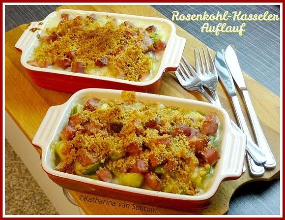 Rosenkohl-Kartoffel-Kasseler-Auflauf