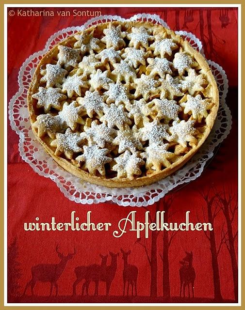 Winterlicher Apfelkuchen mit Sternendecke