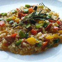 Ratatouille-Risotto mit Chorizo