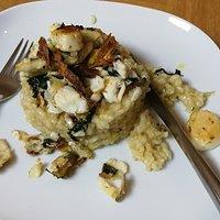 Ingwer-Risotto mit Jakobsmuscheln und Zander