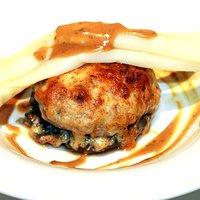 Hamburger gefuellte uberbackene Pilze – Hamburger stuffed baked Mushrooms