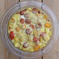 Gnocchi al forno mit mascarpone-gorgonzolasauce und cherrytomaten