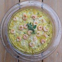 Curry-Risottogratin mit Artischockenherzen und Crevetten