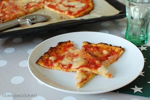 Blumenkohl Pizza mit Käse