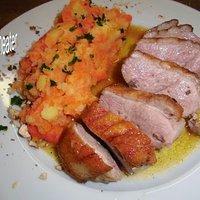 Entenbrustfilet mit Möhrenstampf