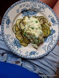 Zufriedenheit: grüner Ofenspargel mit Zitronen-Püree