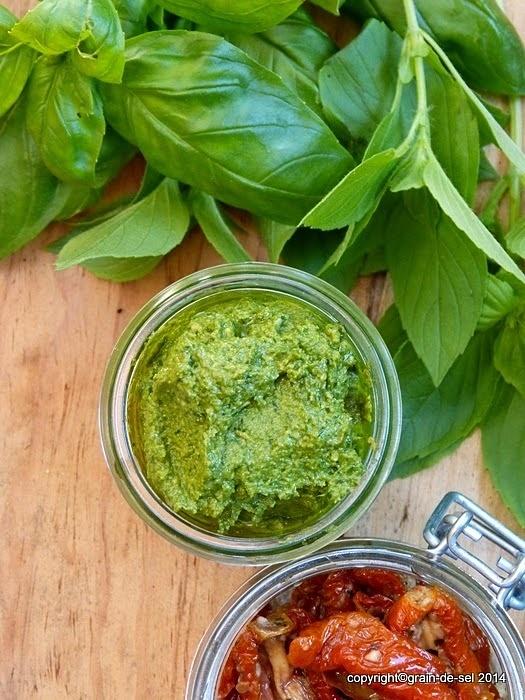 Buddembohm-Pasta Nr.2 mit Basilikum-Pesto.