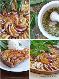 Tarte aux pêches avec du sucre de verveine