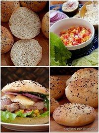 Burger-mania: burger mit tomaten-mango-salsa, münster und