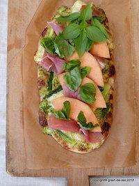 Für heiße sommertage: pizza mit melone