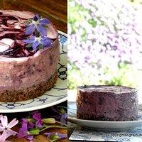 Lilablassblau - brombeer-ricotta-törtchen mit schoko-biskuitboden