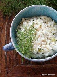 Gnade vor recht - fenchelrisotto mit gorgonzola und birne