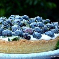Blaubeer-tarte mit minze und frischkäsecreme - une semaine inspirée par les autres