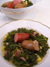 Grünkohleintopf mit bremer pinkel und mettenden