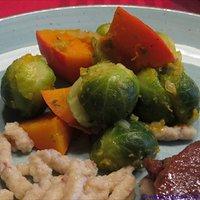 Rosenkohl-Kürbisgemüse
