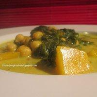 Kichererbsen-Curry mit Mango und Spinat