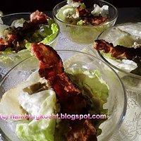 Eiersalat mit Linsen und gebratenem Speck