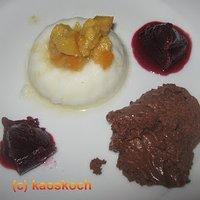 Menü "über alle sieben meere": 7. mittelmeer: cassis-lavendel-eis / mohalabiye mit sharon-ragout / olivenöl-schokoladen-mousse.