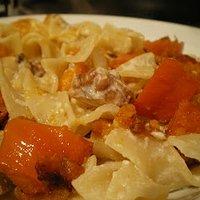 Nudeln mit Gorgonzola-Kürbis-Sauce