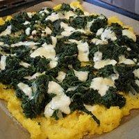 Polentaschnitten mit Spinat und Mozarella