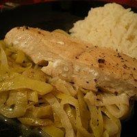 Lachs auf Lauchgemüse