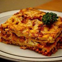 Rote Linsen Bolognese Lasagne (V)
