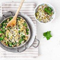 Rezept von malin landqvist: quinotto mit sprossen und kräutern