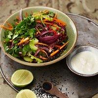 Rezept von bettina matthaei: indischer linsensalat mit limetten-ingwer-joghurt