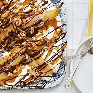 Birnen-Blechkuchen mit Mascarpone