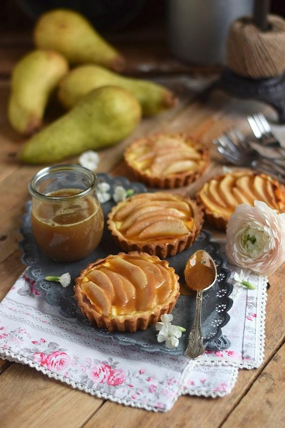 Karamellisierte birnen quark tarte
