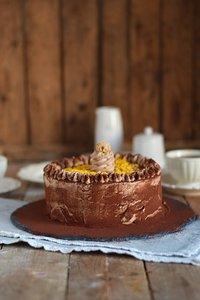 Nougat marzipan mousse torte