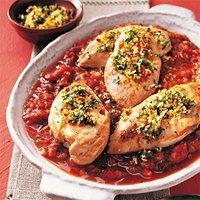 Rezept aus kräuter & gewürze: tomaten-hähnchen mit orangen-gremolata