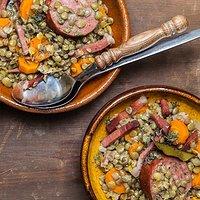 Rezept von murielle rousseau: linsen-wurst-eintopf