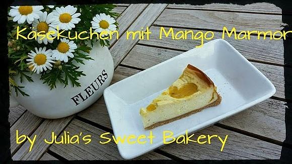 Käsekuchen mit Mango Marmor