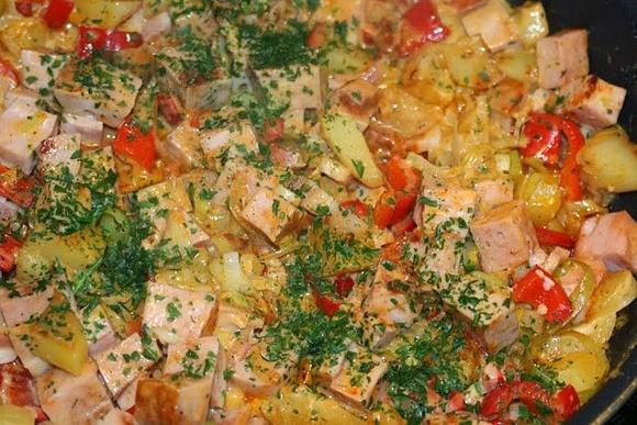 Leberkäse Pfanne