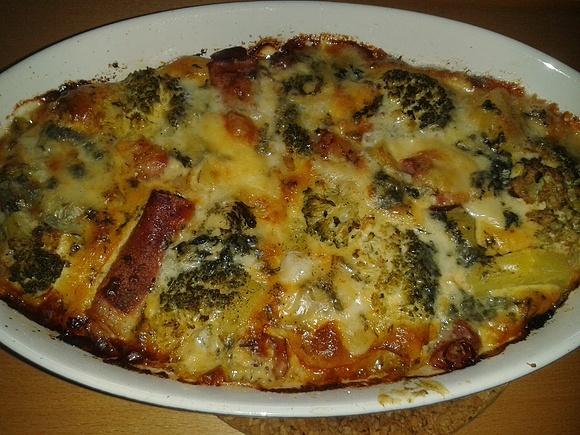 Brokkoli schinken auflauf mit gorgonzola