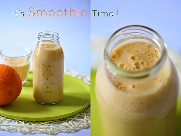 Vitaminbombe in orange mango karotten orangen smoothie