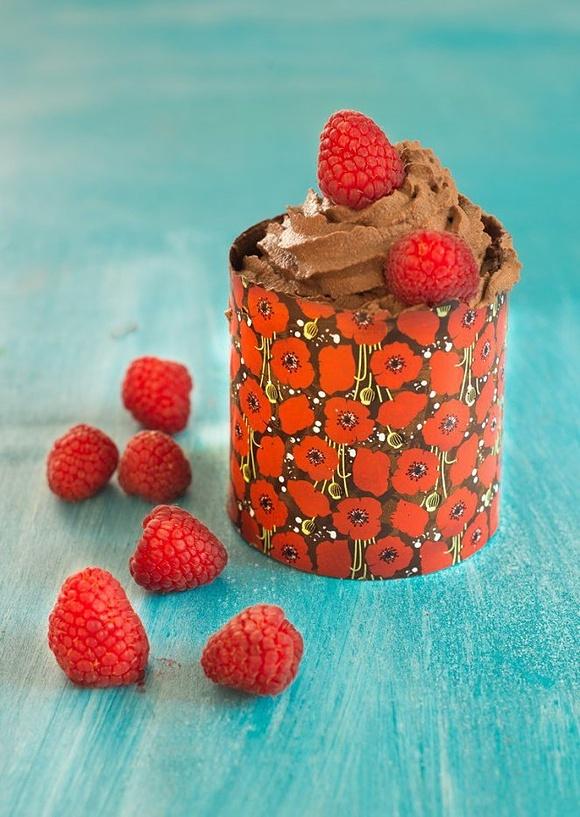Entremets passion und mousse au chocolat