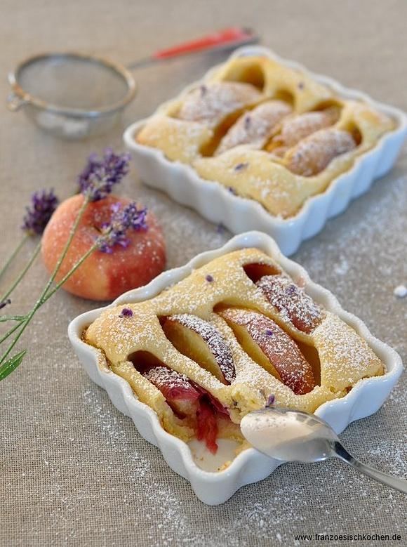 Lavendel Pfirsich Clafoutis