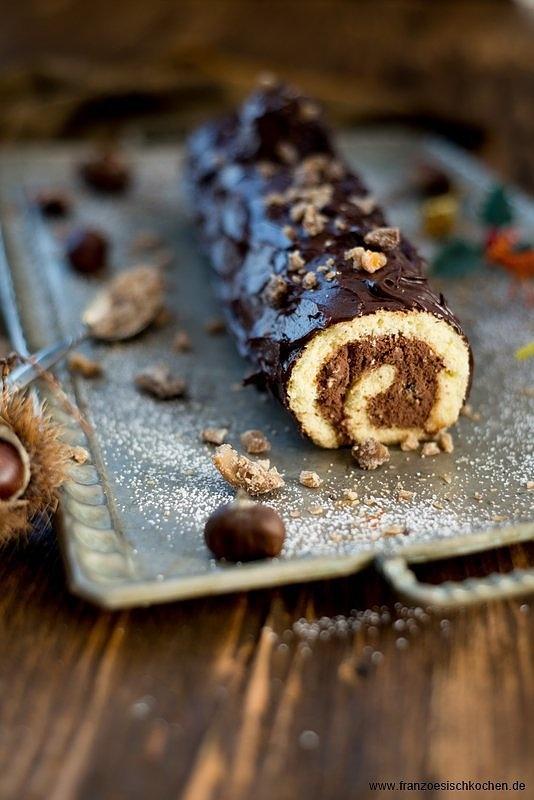 Bûche de noël 2014 schokolade kastanien