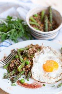 Salade de lentilles et légumes verts ( salat mit grünen linsen und gemüse)
