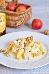 Suprême de dinde aux pommes et calvados (puten mit äpfeln und calvados)