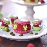 Paris-berlin, macarons framboises-pistaches (paris-berlin, himbeeren-pistazien macarons)