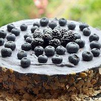 Entremet bleu aux myrtilles (blaues Entremet mit Blaubeeren)