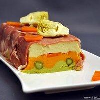 Terrine aux 3 légumes et jambon serrano (terrine mit 3 gemüsen und serrano-schinken)