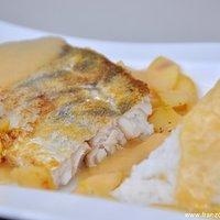 Sandre aux coings (zander mit quitte-weisswein sauce)